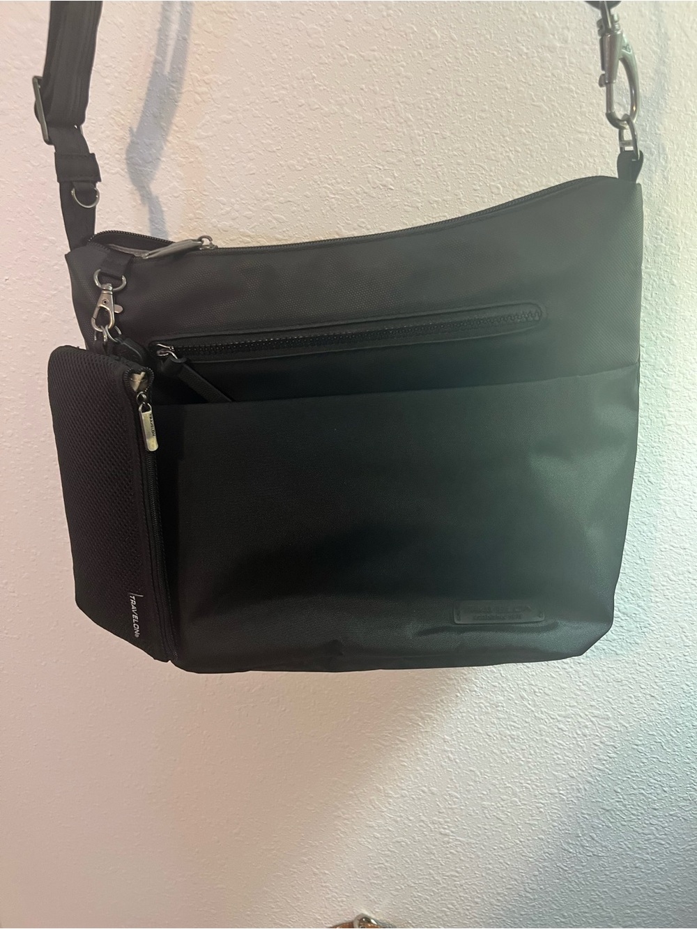 Travelon Black Crossbody Travel Organizer Bag